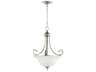 Quorum Bryant 3-Light Classic Nickel Glass Bowl Pendant