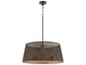 Quorum Benedict 3-Light Matte Black Aged Brass Drum Pendant