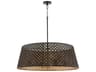 Quorum Benedict 4-Light Matte Black Aged Brass Drum Pendant