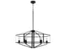 Quorum Tobin 6-Light Matte Black Geometric Pendant