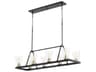 Quorum Paxton 8-Light Noir With Aged Brass Black Glass Linear Island Pendant