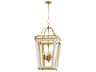Quorum Loire 4-Light Studio White Brushed Brass Lantern Pendant