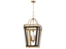 Quorum Loire 4-Light Matte Black Brushed Brass Lantern Pendant