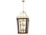 Quorum Loire 8-Light Matte Black Brushed Brass Lantern Tiered Pendant