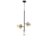 Quorum Voyager 3-Light Noir With Aged Brass Black Linear Pendant