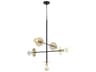 Quorum Voyager 5-Light Noir With Aged Brass Black Linear Tiered Pendant