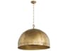 Quorum Artisan 3-Light Brass Dome Pendant