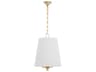 Quorum Karnes 3-Light Aged Brass Empire Pendant