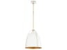 Quorum Jamie 1-Light Studio White W Aged Brass Bell Pendant