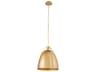 Quorum Jamie 1-Light Aged Brass Bell Pendant