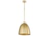 Quorum Jamie 3-Light Aged Brass Bell Pendant