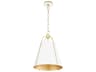 Quorum Ellen 1-Light Studio White W Aged Brass Pendant