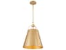 Quorum Ellen 1-Light Aged Brass Drum Pendant