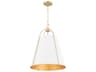 Quorum Ellen 3-Light Studio White Aged Brass Drum Pendant