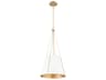 Quorum Denise 1-Light Studio White Aged Brass Drum Pendant
