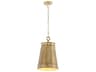 Quorum Artisan 1-Light Brass Drum Mini Pendant