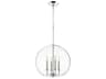 Quorum 4-Light Polished Nickel Glass Candelabra Globe Chandelier