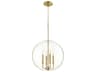Quorum 4-Light Aged Brass Glass Candelabra Globe Chandelier