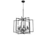 Quorum Hammond 8-Light Noir Black Candelabra Geometric Chandelier
