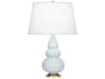 Robert Abbey Small Triple Gourd Baby Blue Glazed Table Lamp