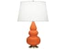 Robert Abbey Small Triple Gourd Pumpkin Glazed Orange Table Lamp