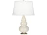 Robert Abbey Small Triple Gourd Bone Glazed White Table Lamp
