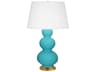Robert Abbey Triple Gourd Egg Blue Glazed Buffet Lamp