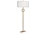 Robert Abbey Oculus Warm Brass White Marble Floor Lamp