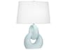 Robert Abbey Fusion Baby Blue Glazed Polished Nickel Buffet Lamp