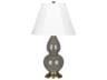 Robert Abbey Small Double Gourd Ash Glazed Gray Table Lamp
