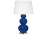Robert Abbey Triple Gourd Cobalt Glazed Blue Buffet Lamp