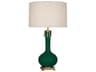 Robert Abbey Athena Jungle Glazed Aged Brass Green Buffet Lamp