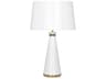 Robert Abbey Pearl Lily Lacquered Paint Modern Brass White Buffet Lamp