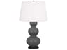 Robert Abbey Triple Gourd Matte Ash Glazed Gray Buffet Lamp