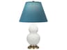 Robert Abbey Small Double Gourd Matte Daisy Glazed White Table Lamp