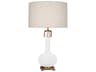 Robert Abbey Athena Matte Daisy Glazed Aged Brass White Buffet Lamp