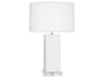 Robert Abbey Harvey Matte Daisy Glazed White Buffet Lamp