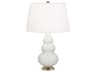 Robert Abbey Small Triple Gourd Matte Lily Glazed White Table Lamp