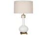 Robert Abbey Athena Matte Lily Glazed Aged Brass White Buffet Lamp
