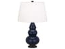 Robert Abbey Small Triple Gourd Matte Midnight Blue Glazed Table Lamp