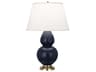 Robert Abbey Double Gourd Matte Midnight Blue Glazed Buffet Lamp