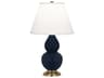 Robert Abbey Small Double Gourd Matte Midnight Blue Glazed Table Lamp