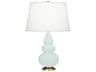 Robert Abbey Small Triple Gourd Mint Glazed Green Table Lamp