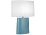 Robert Abbey Victor Matte Steel Blue Glazed Buffet Lamp