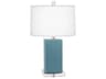 Robert Abbey Harvey Matte Steel Blue Glazed Table Lamp