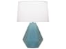 Robert Abbey Delta Matte Steel Blue Glazed Table Lamp