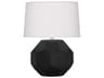 Robert Abbey Franklin Matte Obsidian Glazed Black Table Lamp