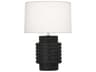 Robert Abbey Dolly Matte Obsidian Glazed Textured Black Table Lamp