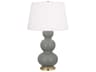 Robert Abbey Triple Gourd Matte Smoky Taupe Glazed Gray Buffet Lamp
