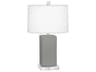Robert Abbey Harvey Matte Smokey Taupe Glazed Gray Table Lamp